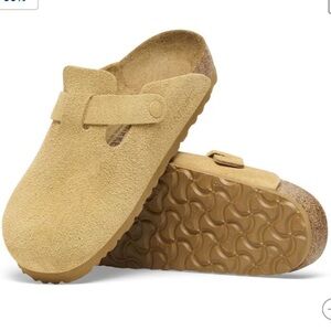 Birkenstock Tan Suede Clogs